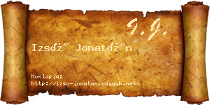 Izsó Jonatán névjegykártya